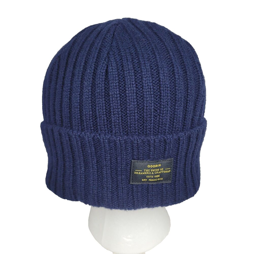 Goorin Bros Dream Cap Wool & Cashmere Navy Knit Beanie Hat NWT MSRP $65